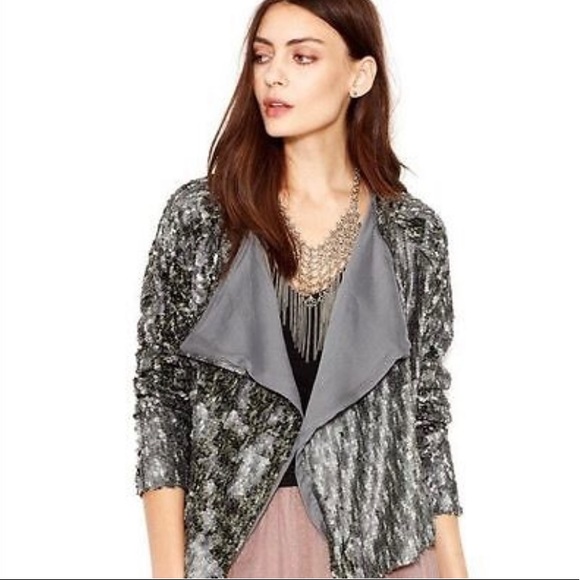 Free People Party Sequin Open Drape Jacket Extra Small - Picture 15 of 16